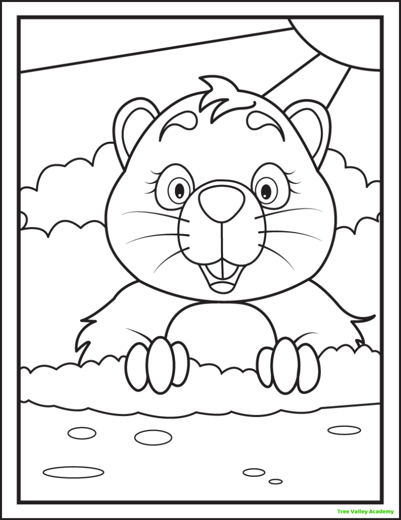 8 Groundhog Day Coloring Pages Tree Valley Academy