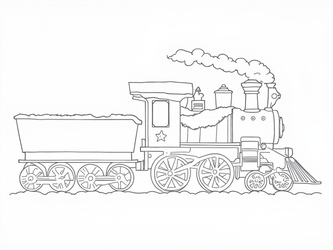 coloring page of a train coloring page of a train
