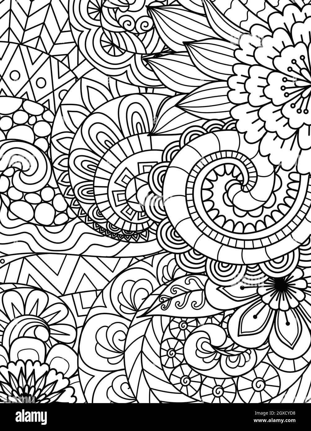 Abstract Art For Background Adult Coloring Book Coloring Page With The Size 8 5x11 Inches Vector Illustration Stock Vector Image Art Alamy