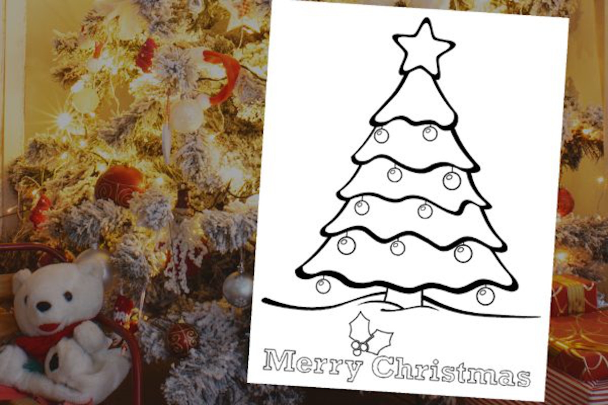 Adorable Christmas Tree Coloring Page Instant Download
