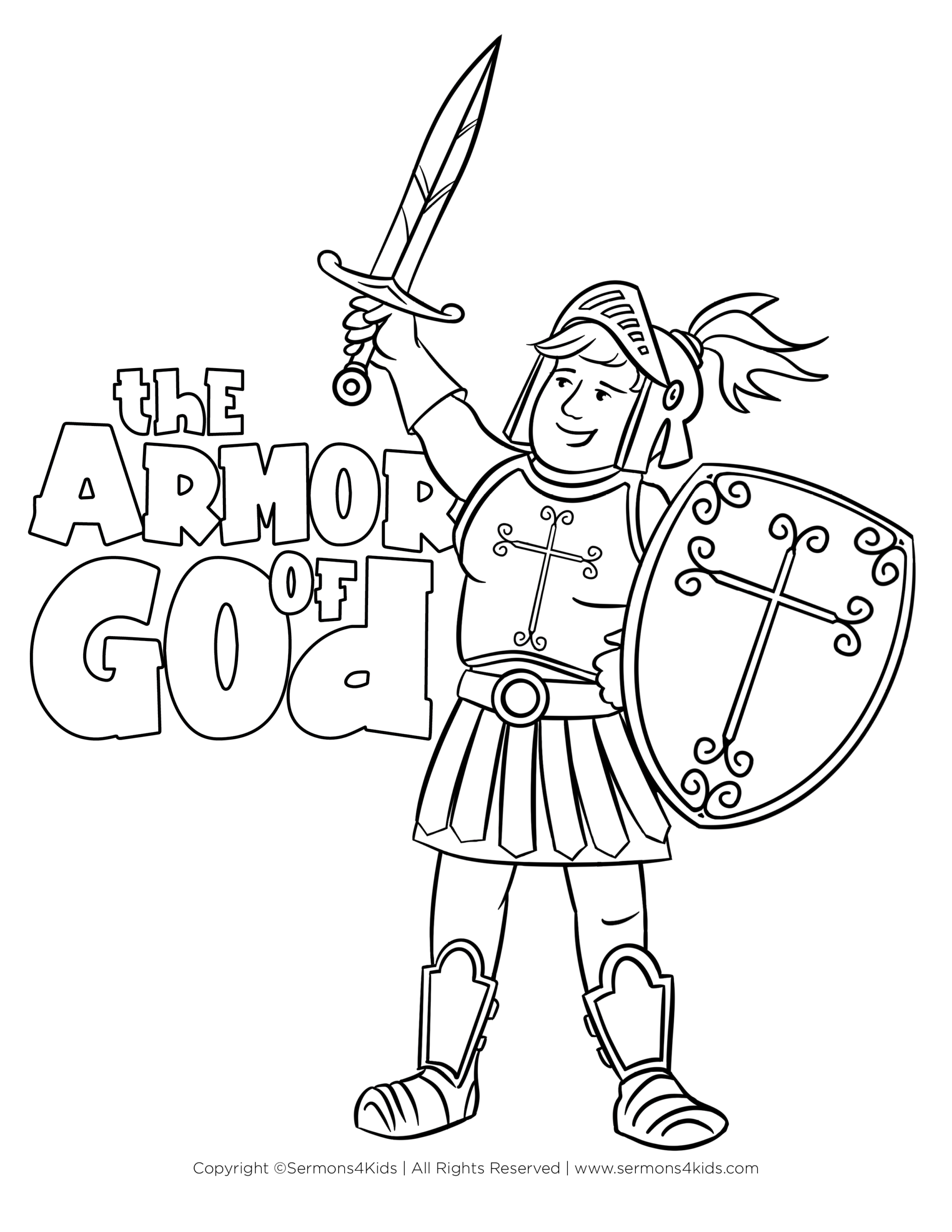 Armor Of God Bible Coloring Page For Kids From Sermons4Kids Se 