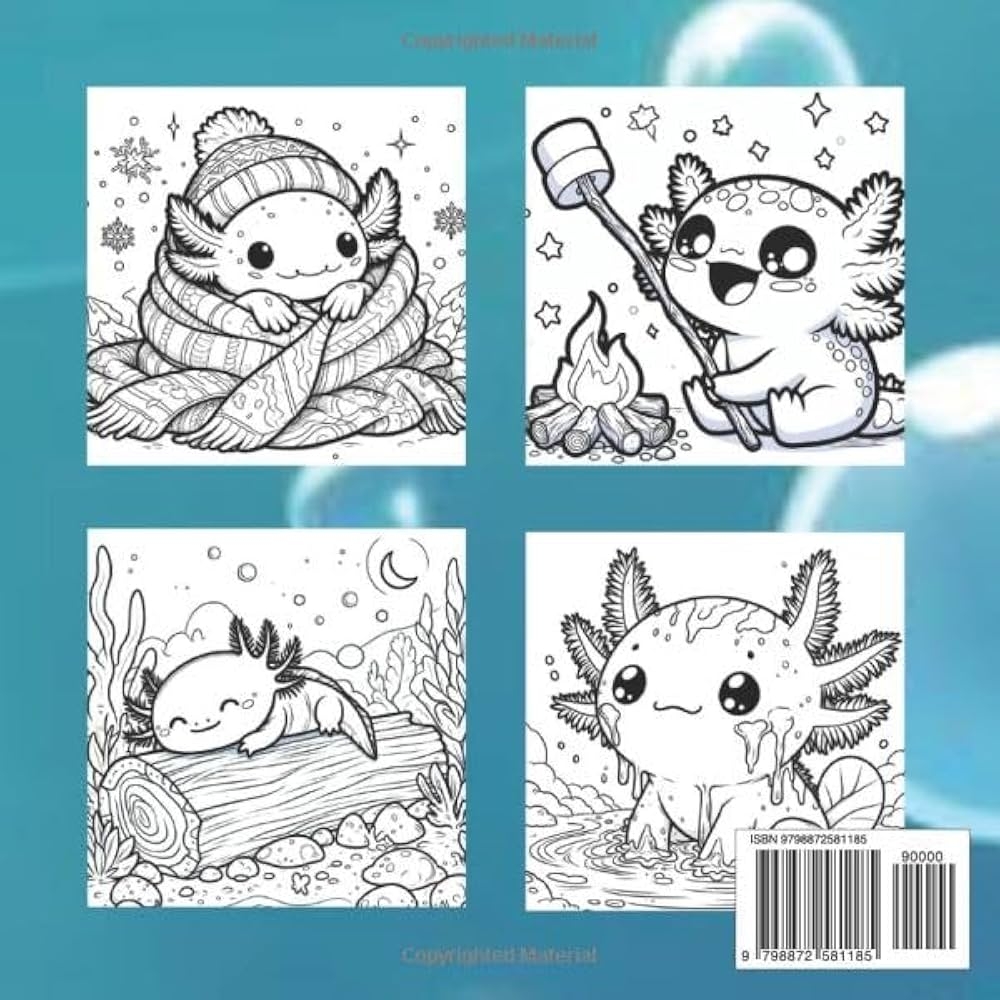 Axolotl Paradise The Cutest Axolotl Coloring Book 50 Unique And Cute Axolotl Coloring Pages For Adults And Kids Relaxing And Stress Free Coloring Book Animal Paradise Coloring Series Zohner Devin 9798872581185 Amazon 