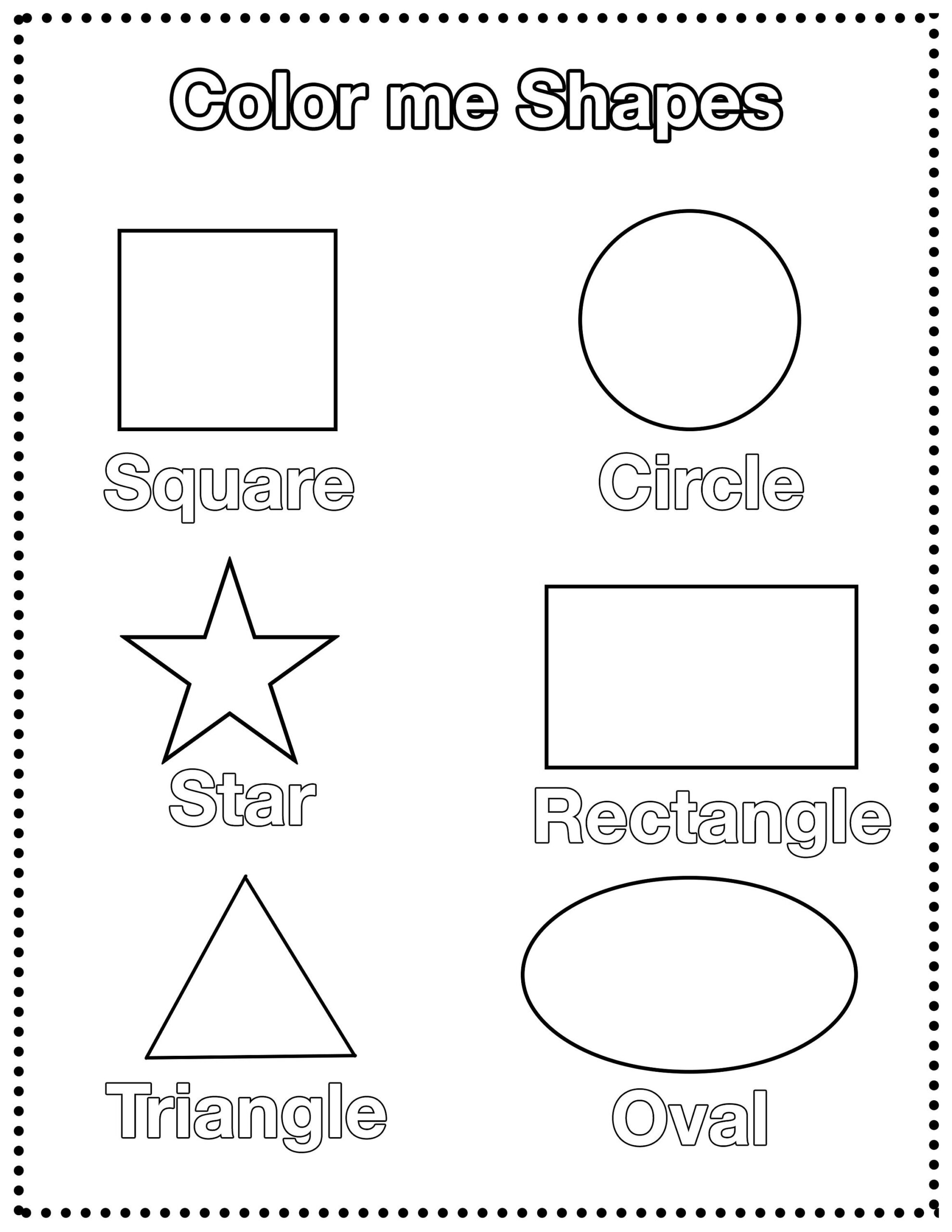 Basic Shape Kids Coloring Page Etsy Norway