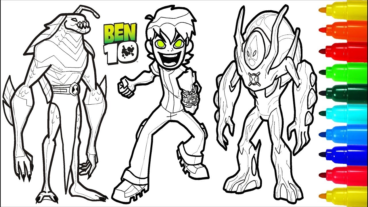 BEN 10 Coloring Pages Colouring Pages For Kids YouTube