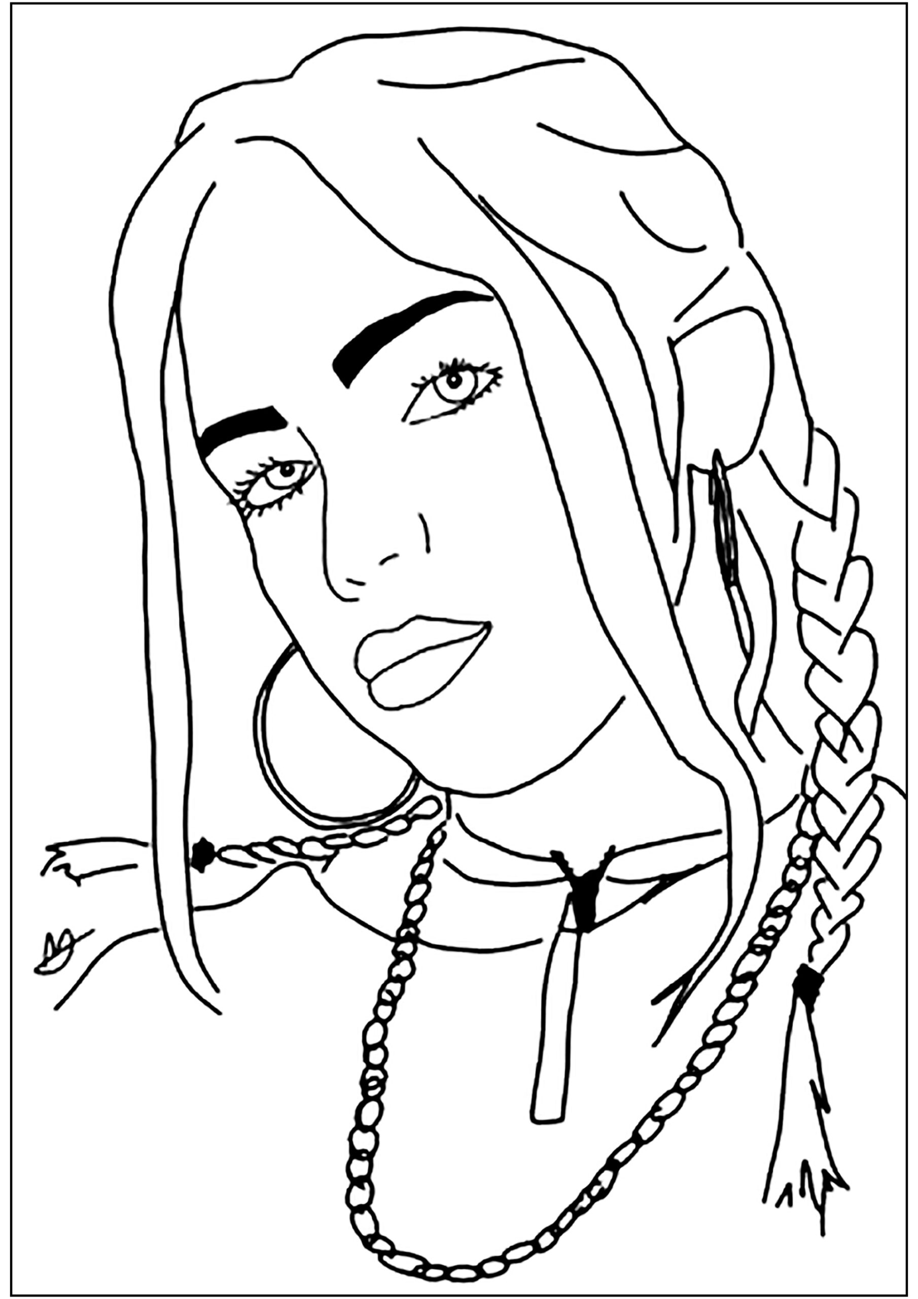 billie eilish coloring pages