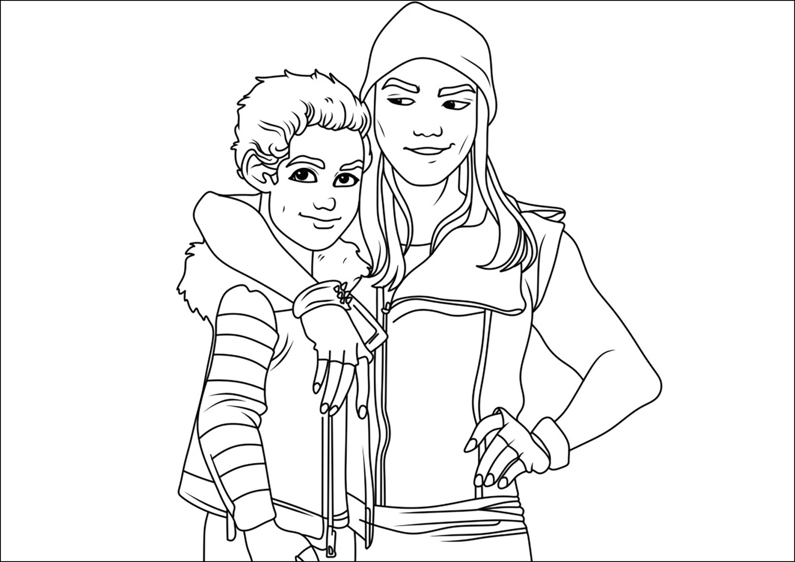 Carlos And Jay From Descendants Descendants Coloring Pages Carlos And Jay From Descendants Descendants Coloring Pages