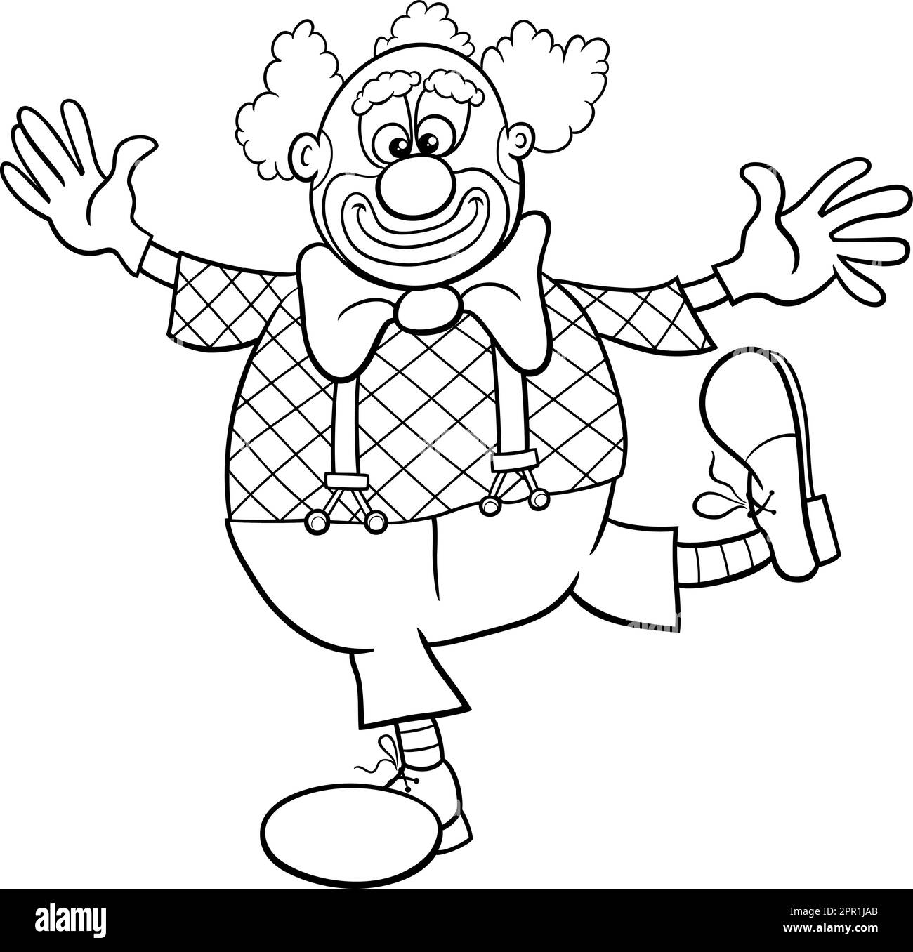 Cartoon Circus Clown Comic Character Coloring Page Stock Vector Image Art Alamy