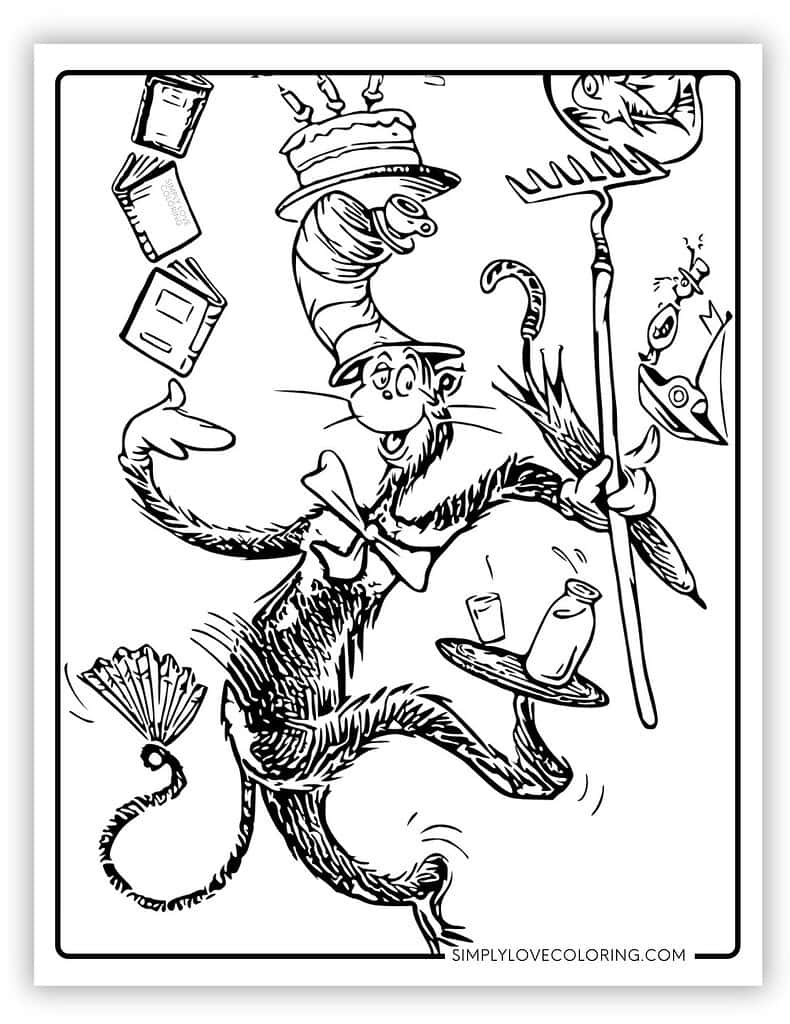cat in the hat coloring pages cat in the hat coloring pages