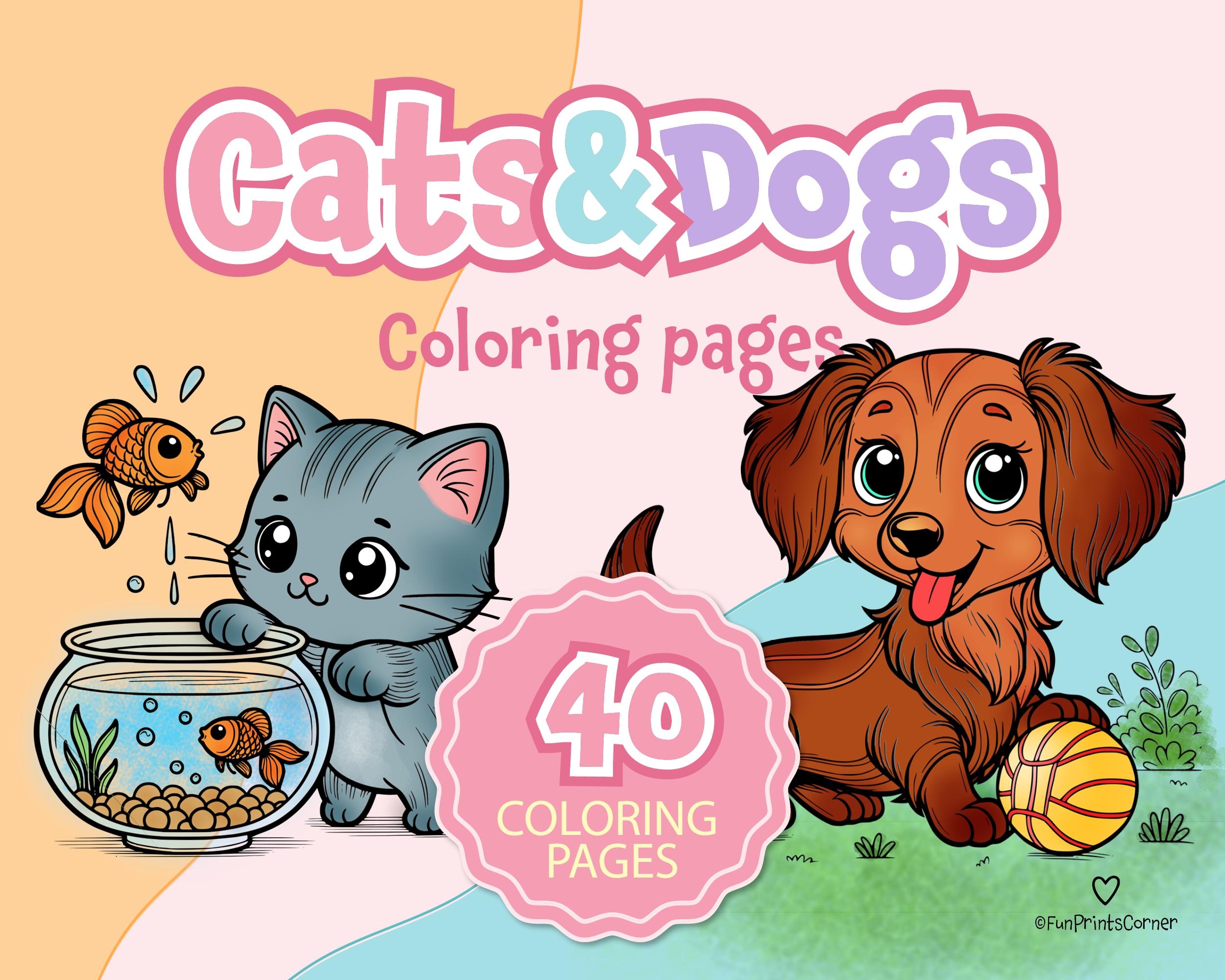 cat and dog coloring pages cat and dog coloring pages