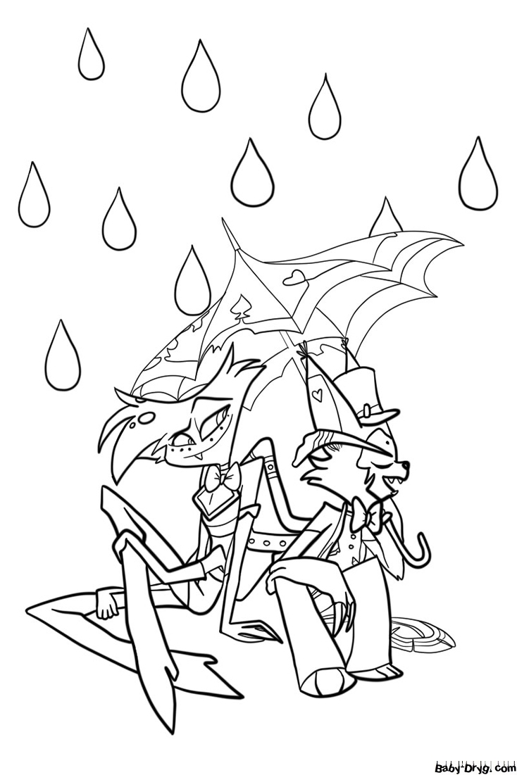 Charlie And Her Best Friend Veggie Coloring Page Coloring Hazbin Hotel