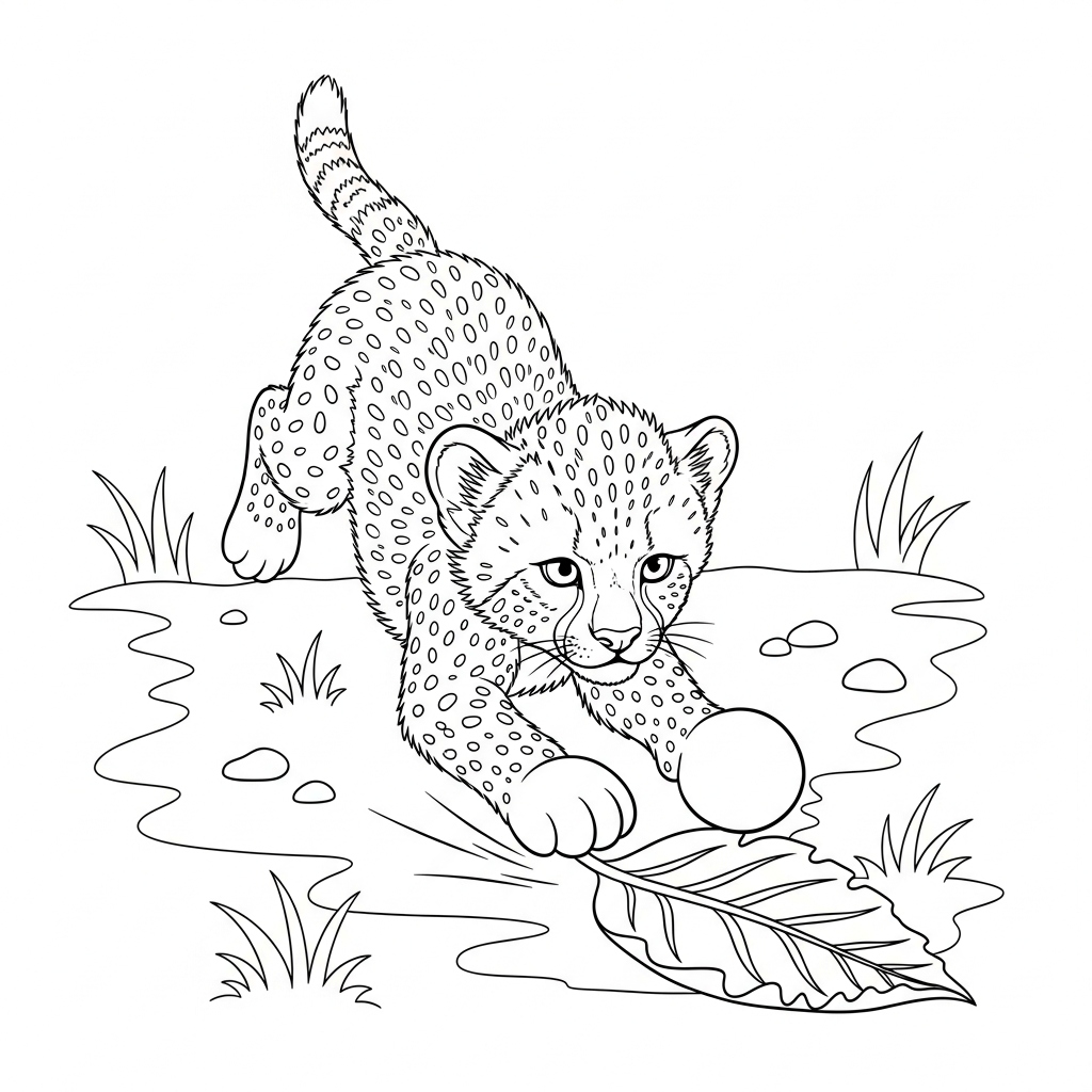 baby cheetah coloring page