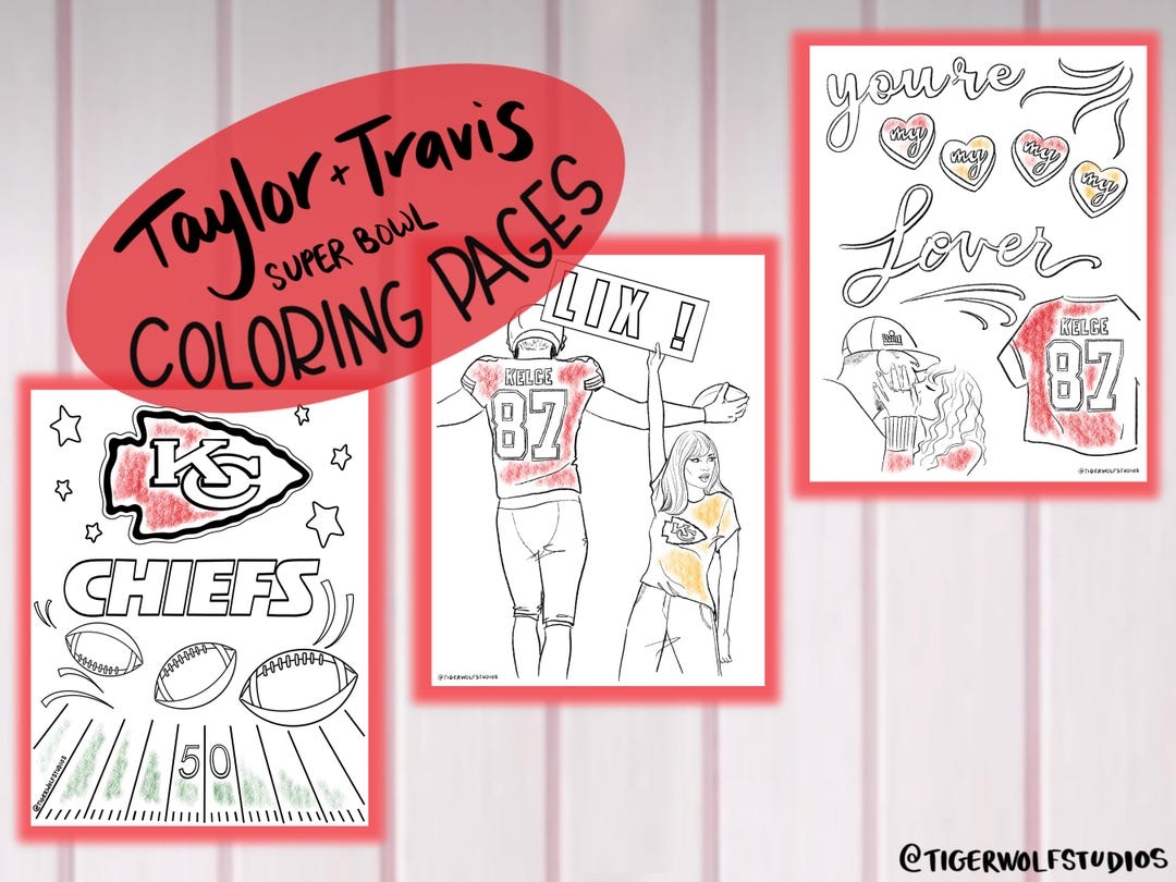 Chiefs Coloring Pages Love Theme digital Download Kansas City Etsy