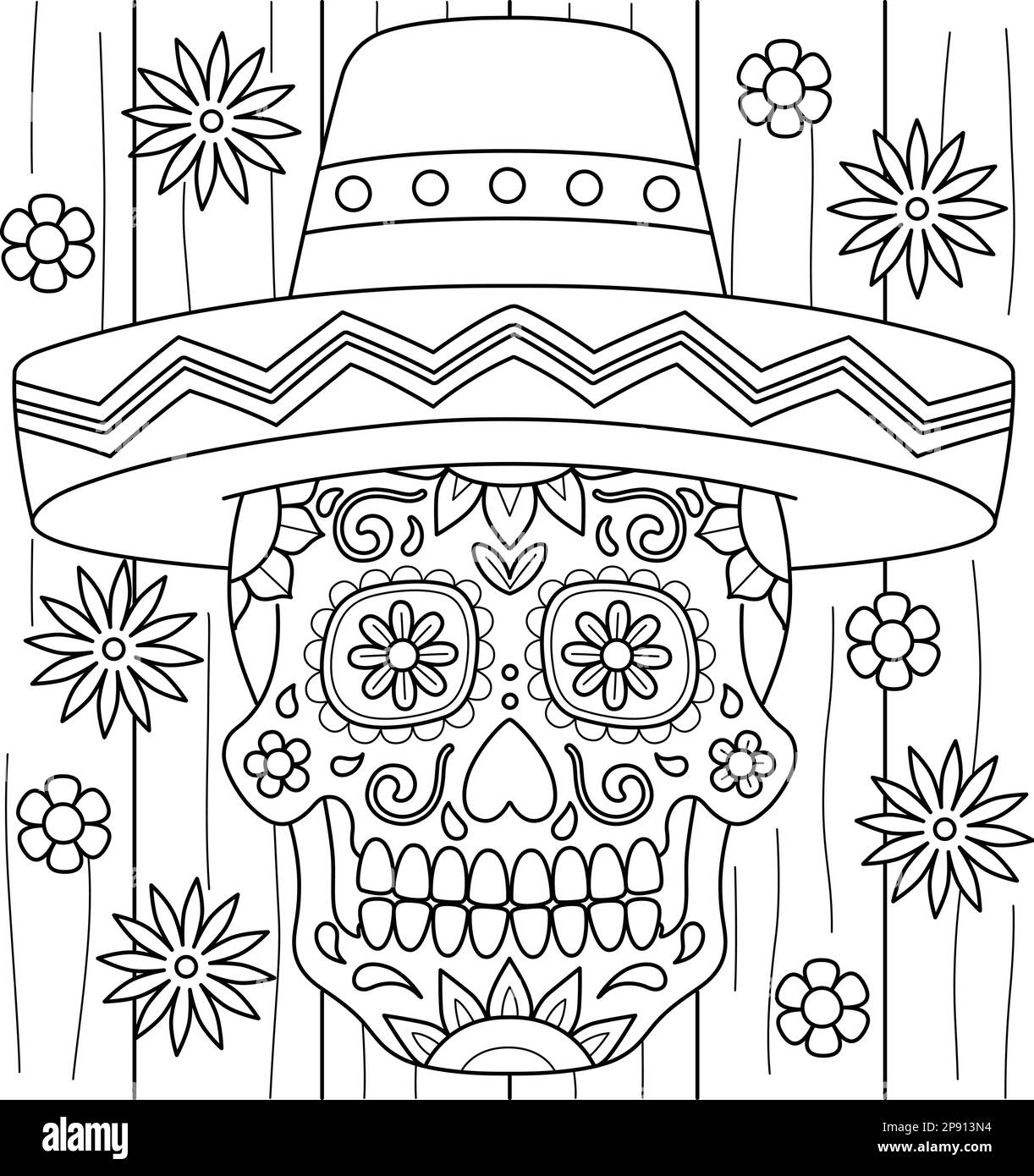 dia de los muertos coloring pages