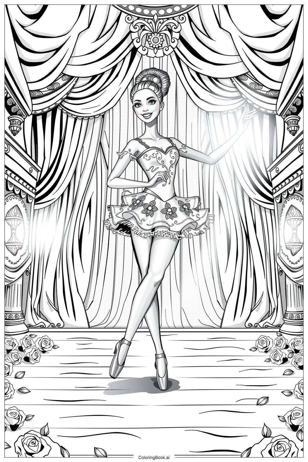 ballerina coloring book pages
