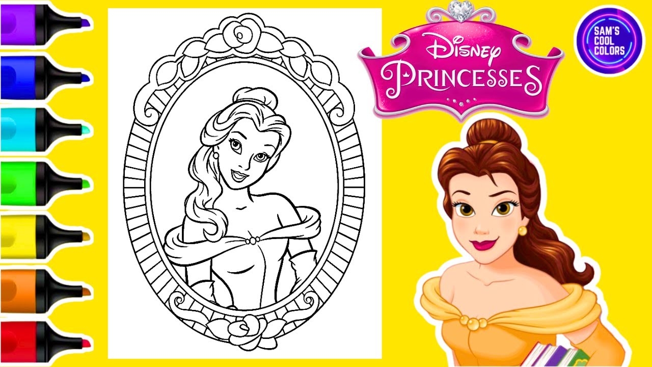 Coloring Belle Disney Princess Beauty And The Beast Coloring Page Markers YouTube