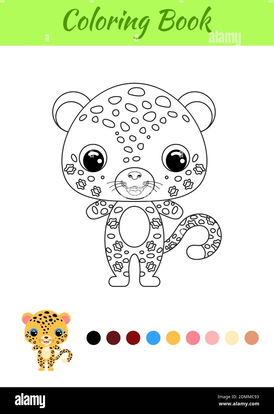 Coloring Book Little Baby Cheetah Coloring Page For Kids Educational Activity For Preschool Years Kids And Toddlers With Cute Animal Stock Vector Image Art Alamy