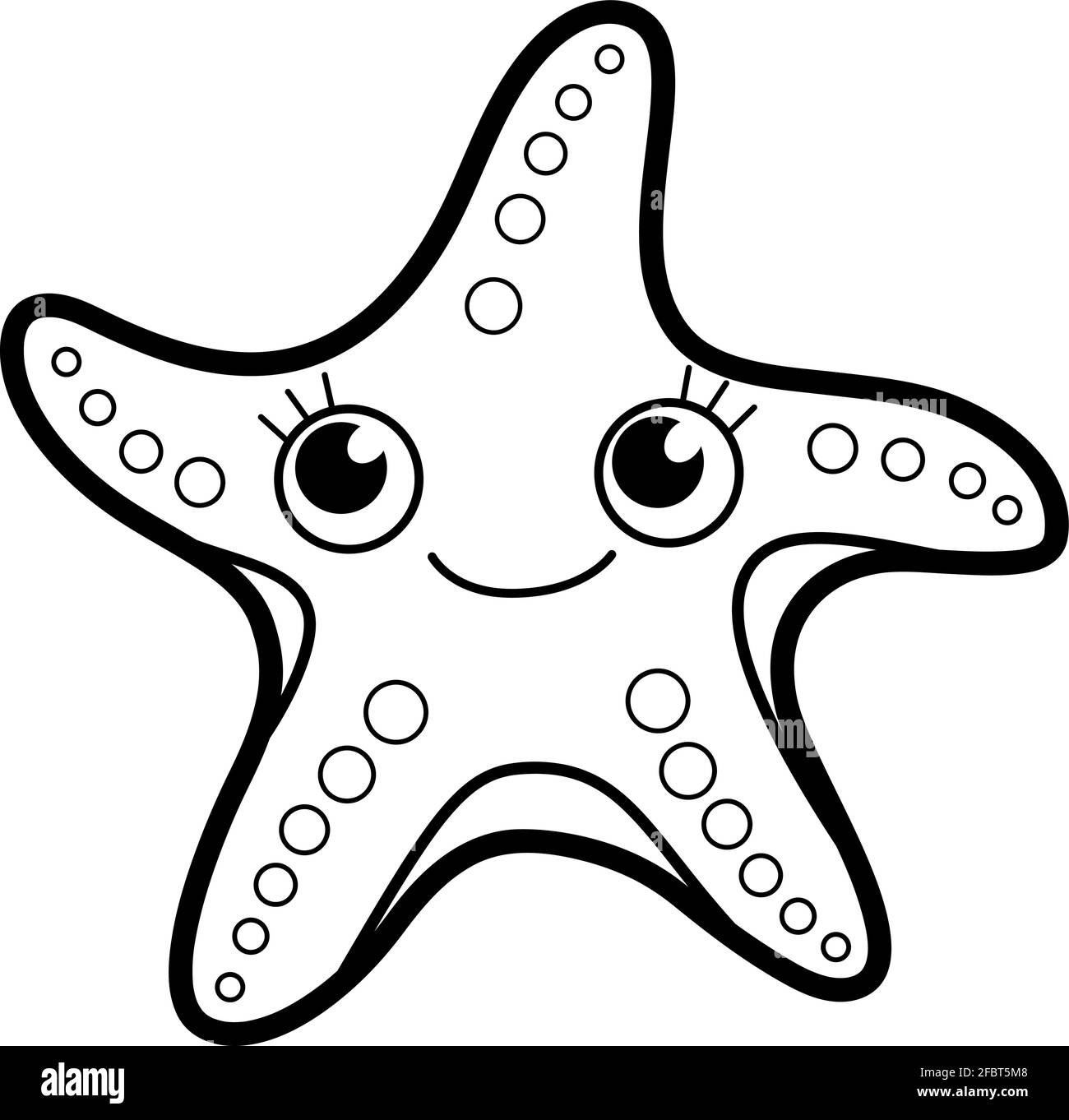 Coloring Book Or Page For Kids Starfish Black And White Vector Illustration Stock Vector Image Art Alamy