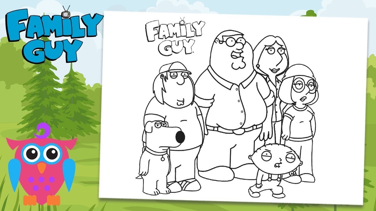 Coloring Family Guy All Together Coloring Book Pages YouTube
