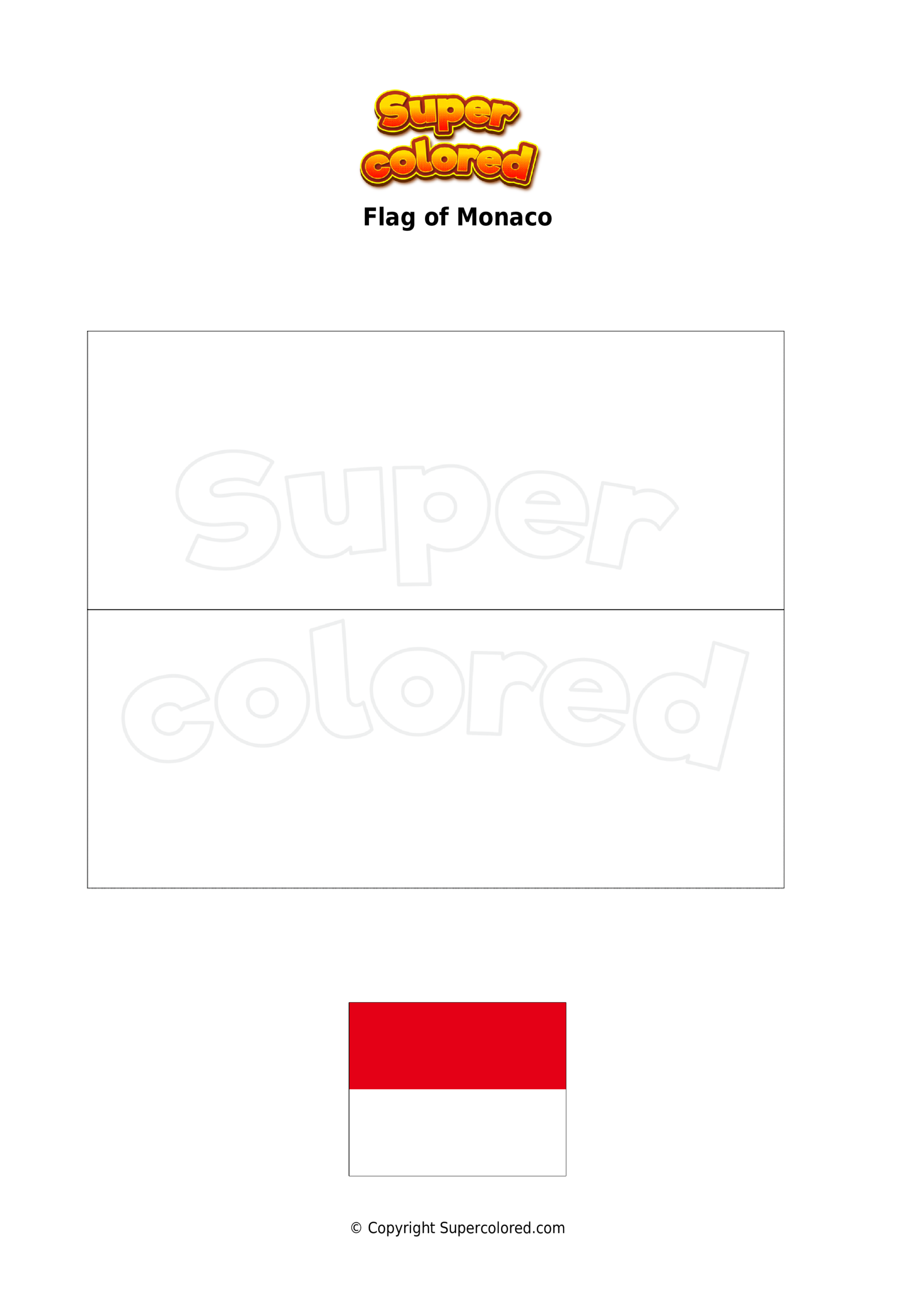 monaco flag coloring page