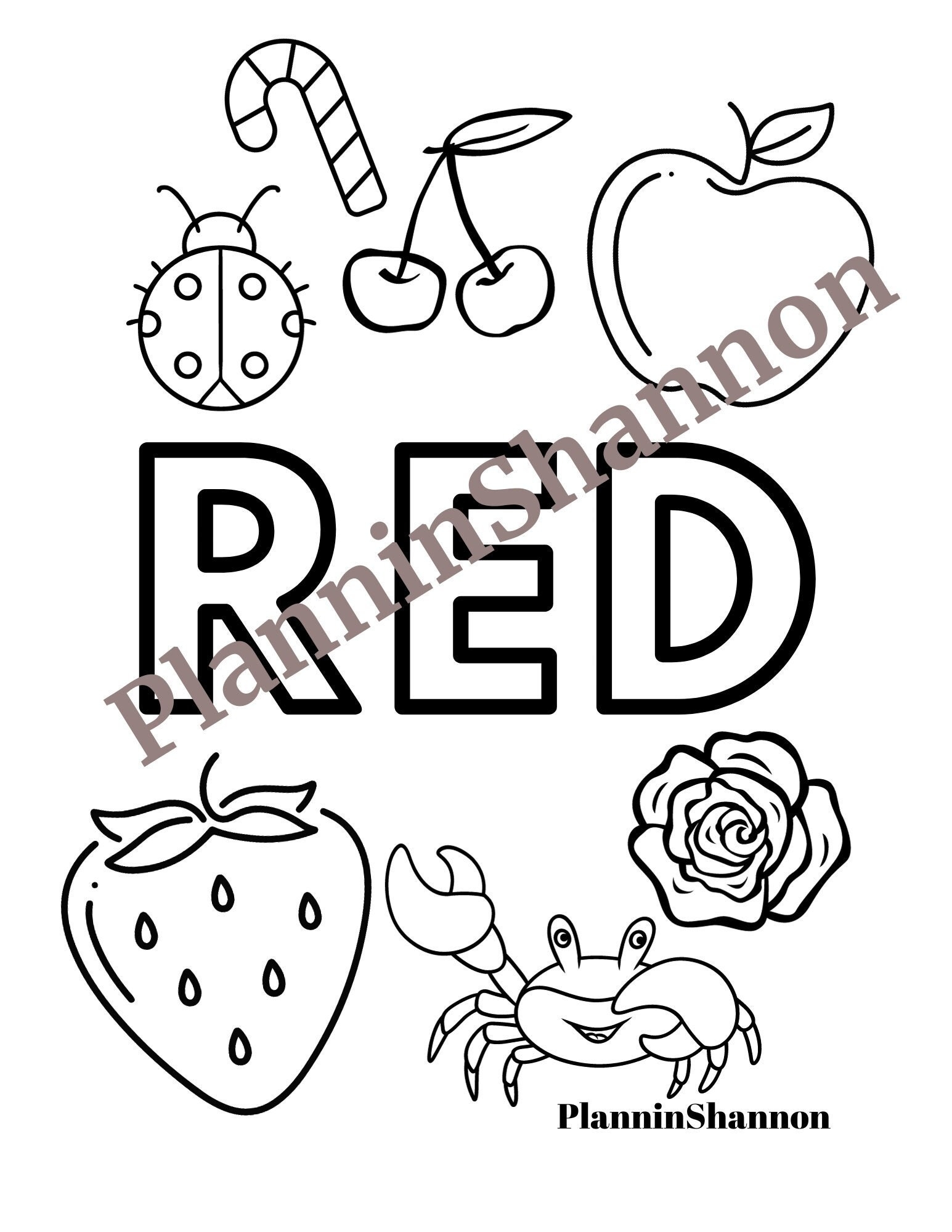 coloring pages for red