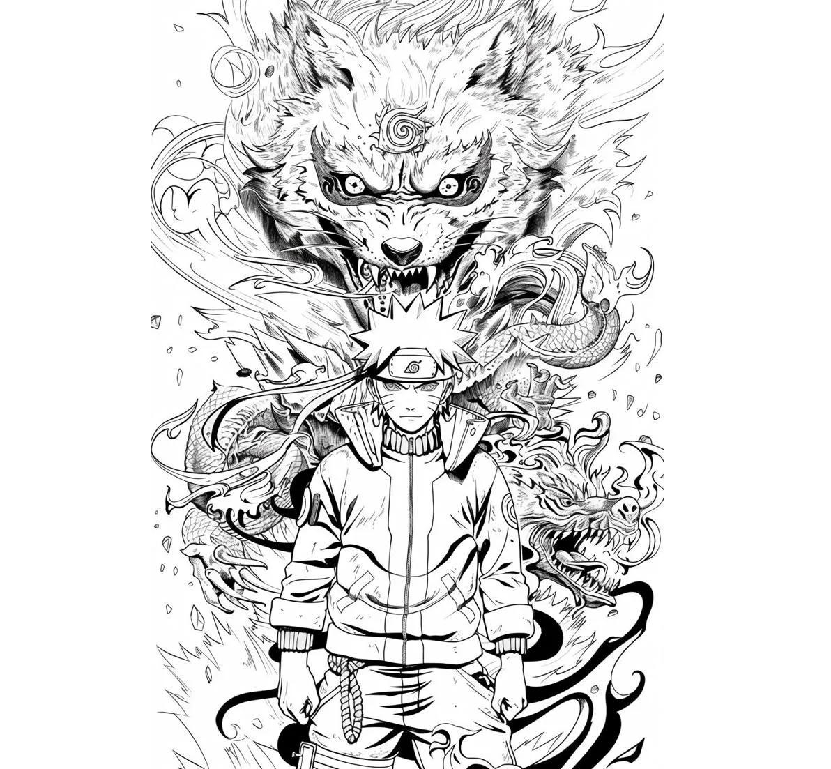naruto coloring book pages