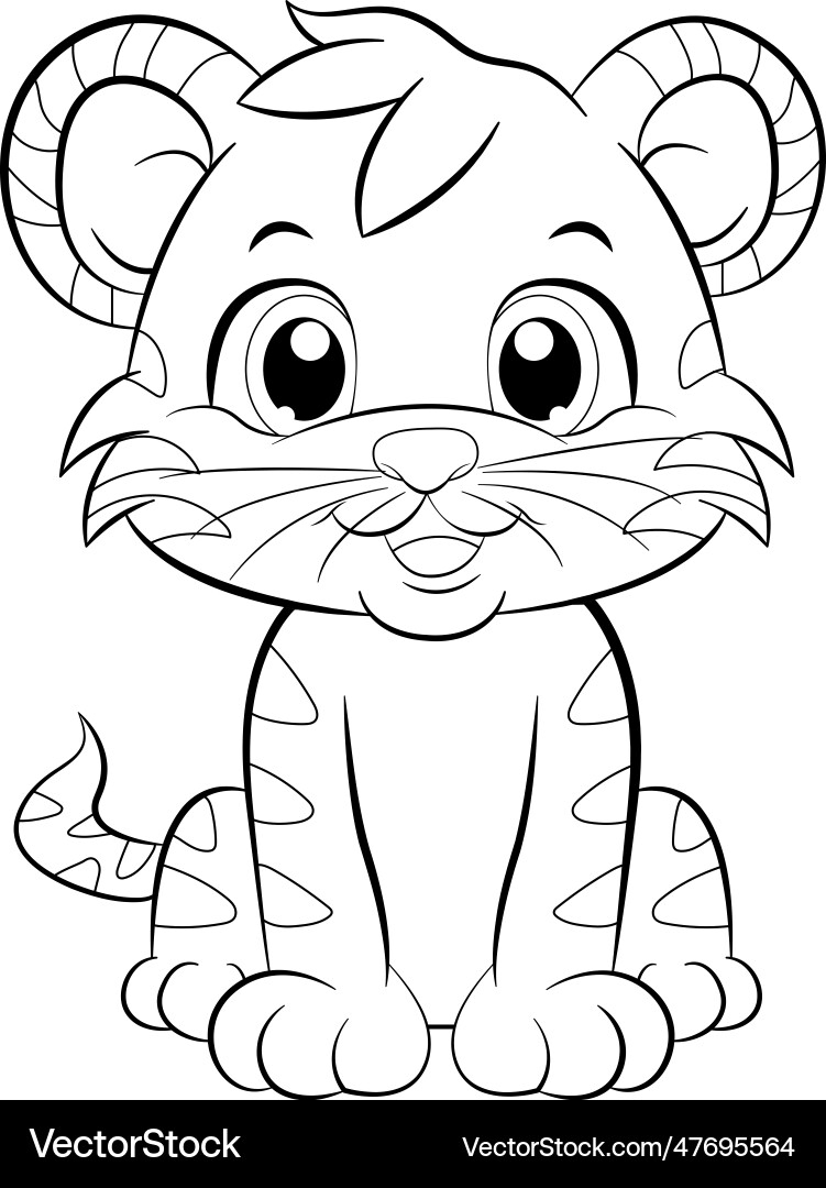 coloring page of a tiger