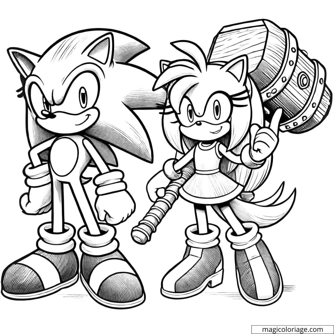 Coloring Sonic And Amy Together