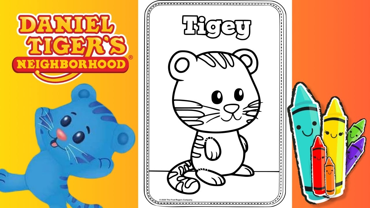 Coloring Tigey From Daniel Tiger The Cutest Daniel Tiger Coloring Page YouTube
