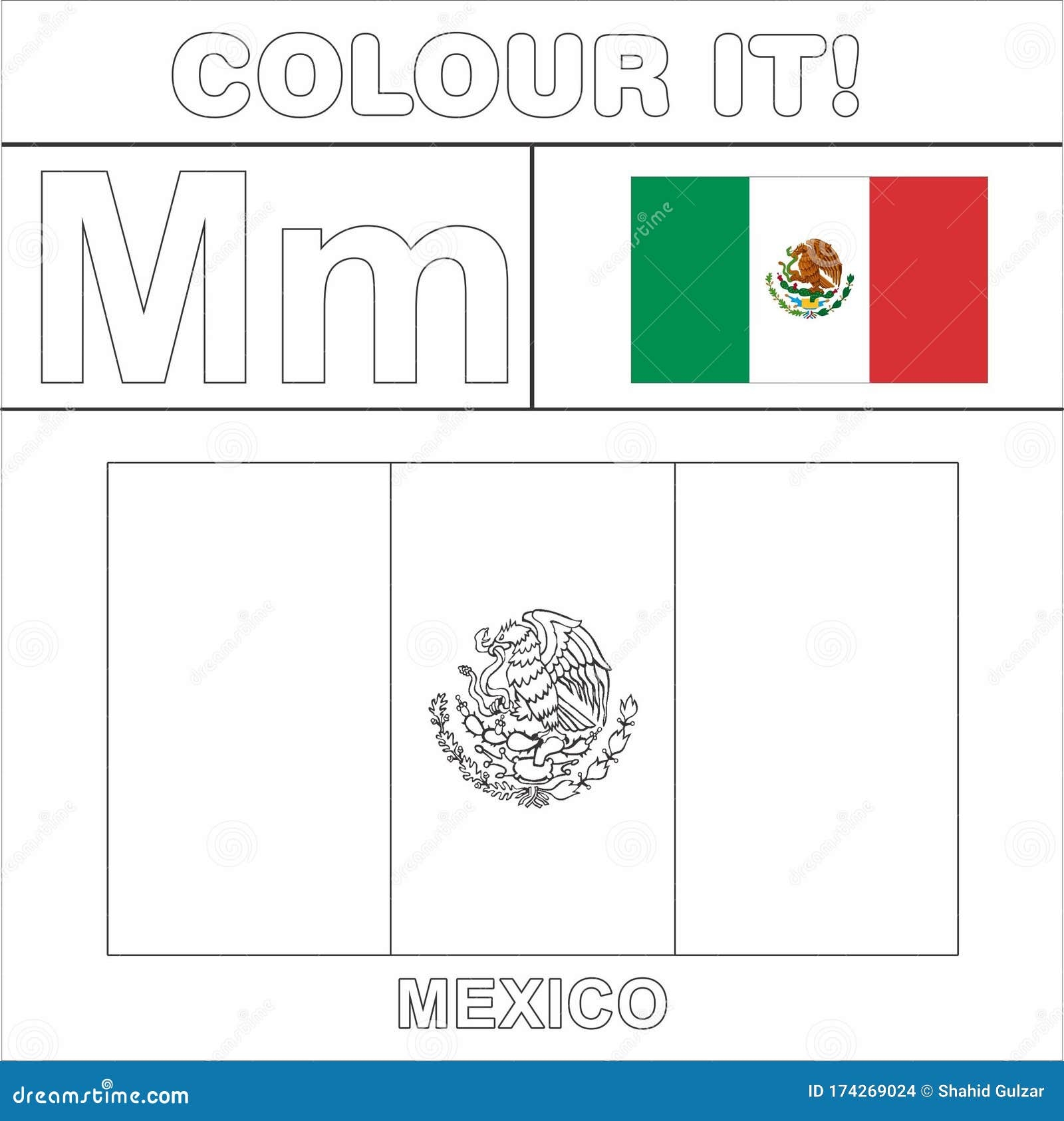coloring pages mexico flag
