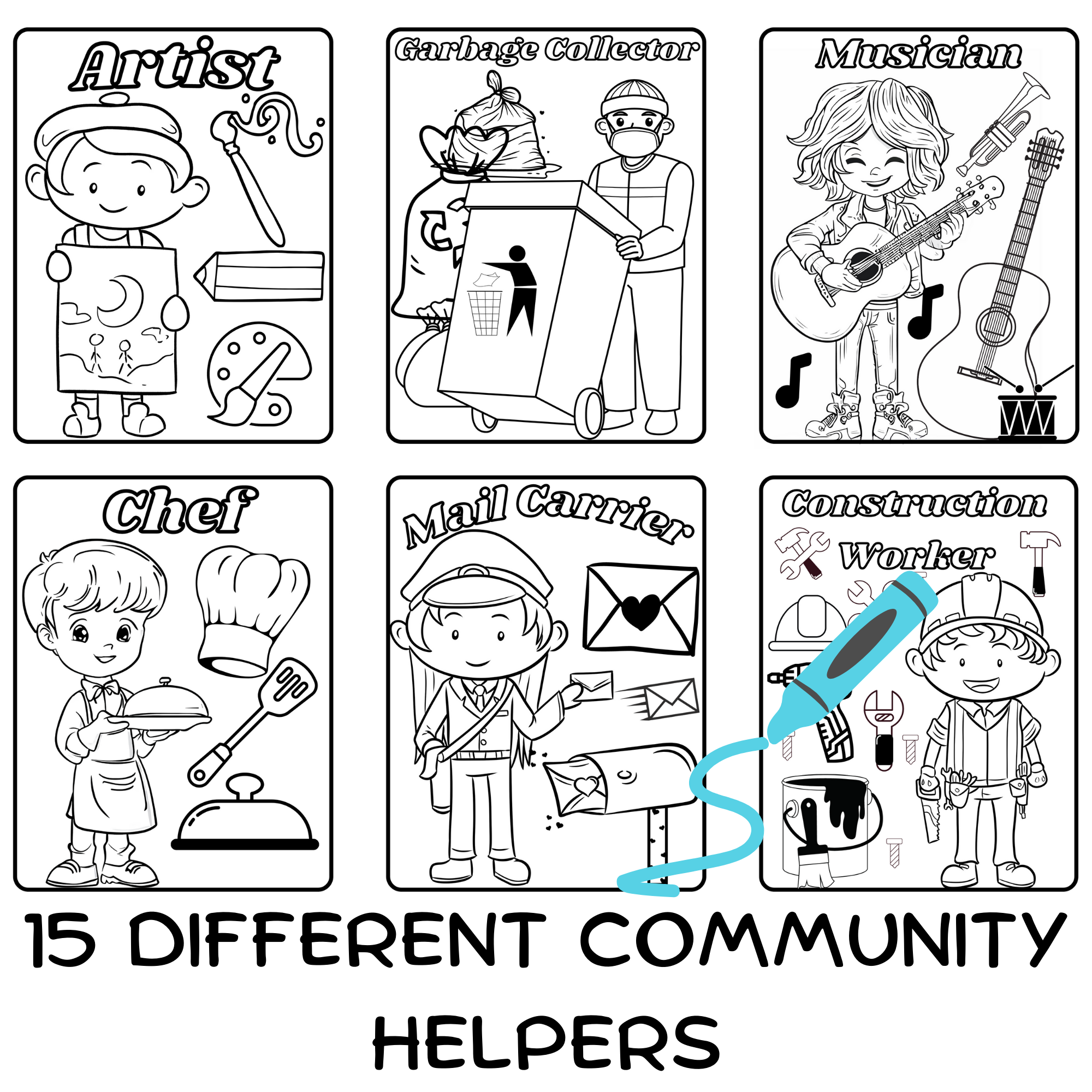 Community Helpers Coloring Pages Labor Day Coloring Sheets Made By Teachers