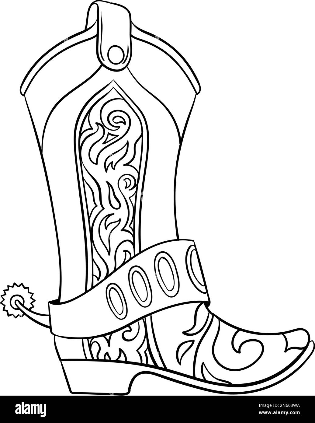 Cowboy Boots Isolated Coloring Page For Kids Stock Vector Image Art Alamy Cowboy Boots Isolated Coloring Page For Kids Stock Vector Image Art Alamy