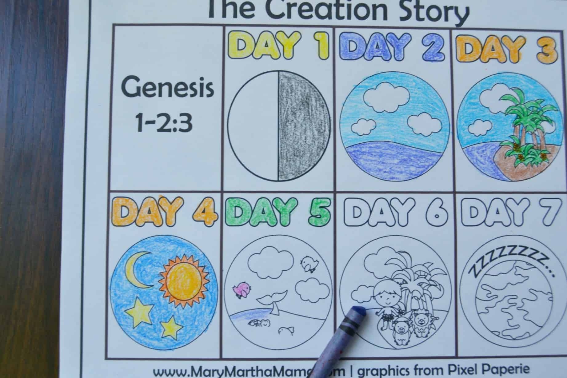Creation Coloring Pages Mary Martha Mama
