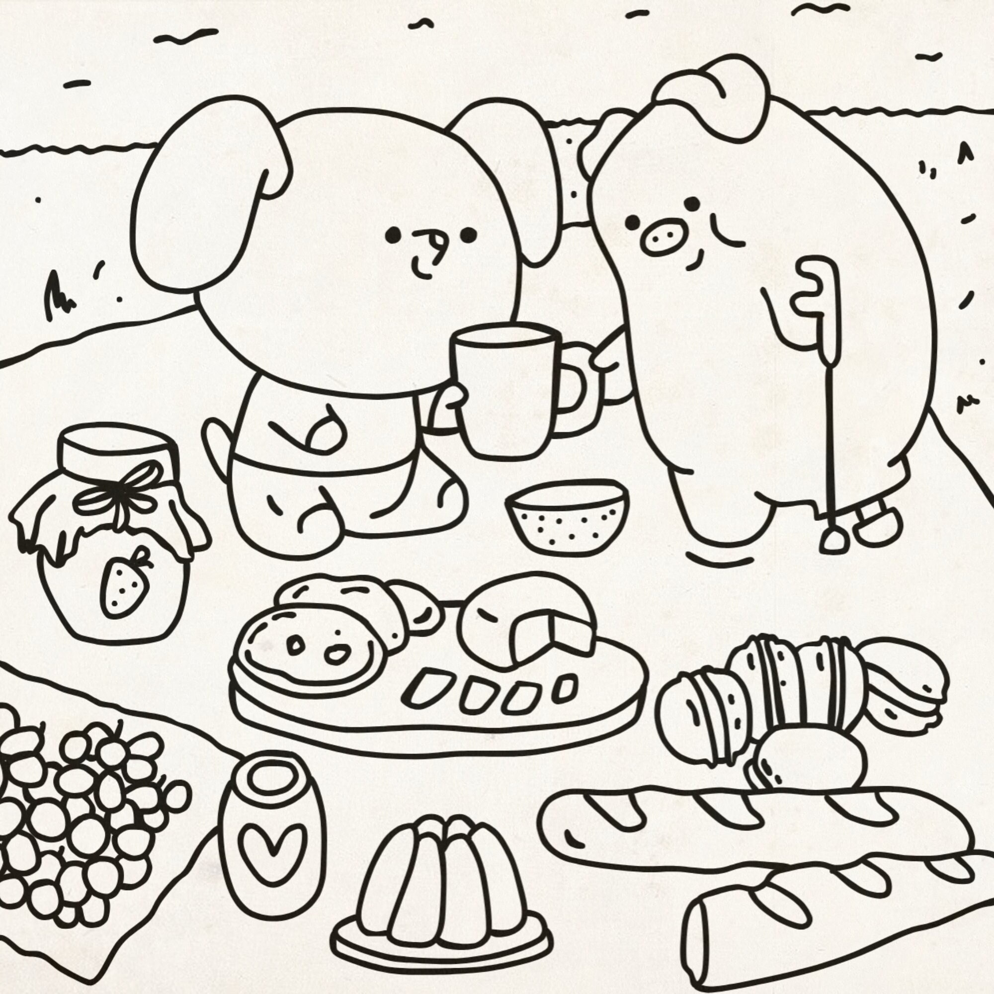 Cute Animals Simple Coloring Page For Teens And Adults Printable Or Digital Colouring Sheet With Cozy And Aesthetic Vibes Etsy Finland Cute Animals Simple Coloring Page For Teens And Adults Printable Or Digital Colouring Sheet With Cozy And Aesthetic Vibes Etsy Finland