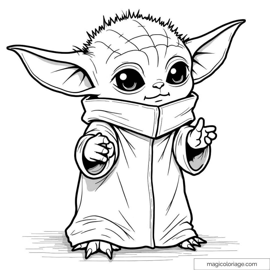 Cute Baby Yoda Coloring Pages For Kids