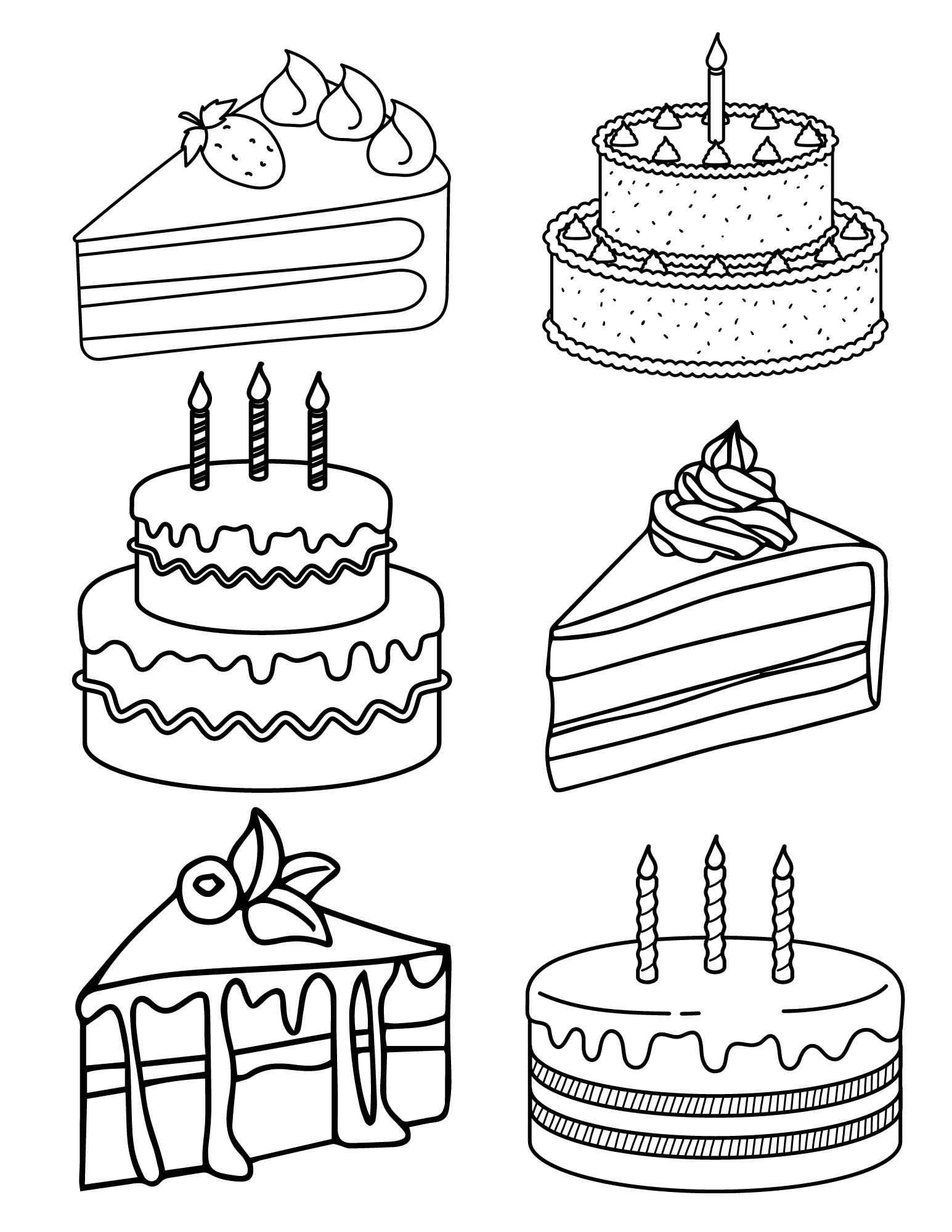 Cute Cake Coloring Pages Two Kids And A Coupon
