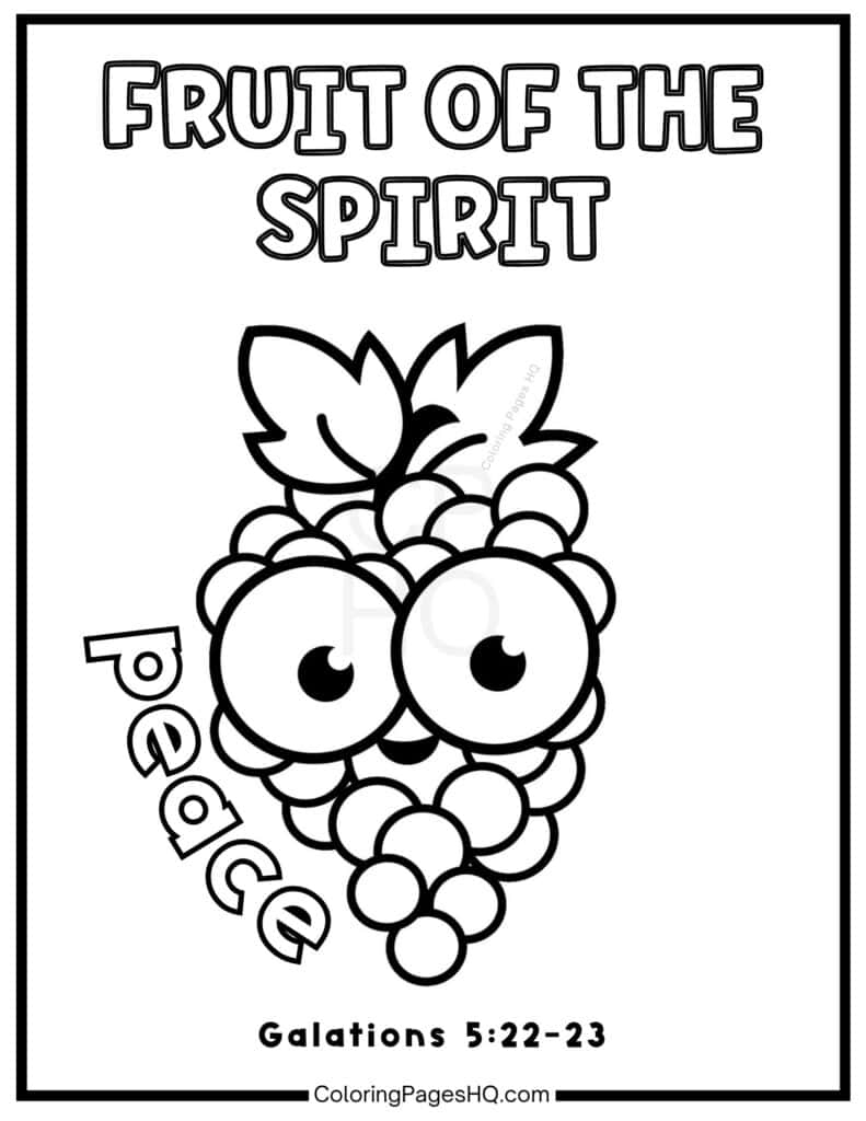 Cute Fruit Of The Spirit Coloring Pages Free PDF Printables Coloring Pages HQ