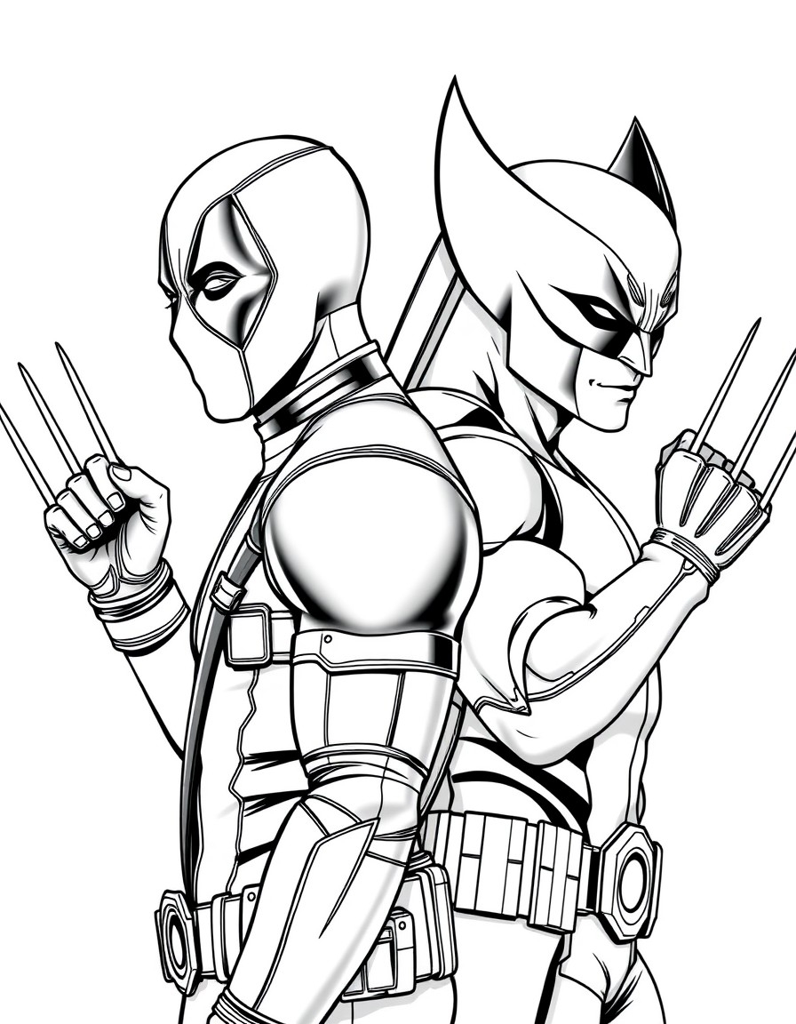 Deadpool And Wolverine Coloring Pages Cool Coloring Pages