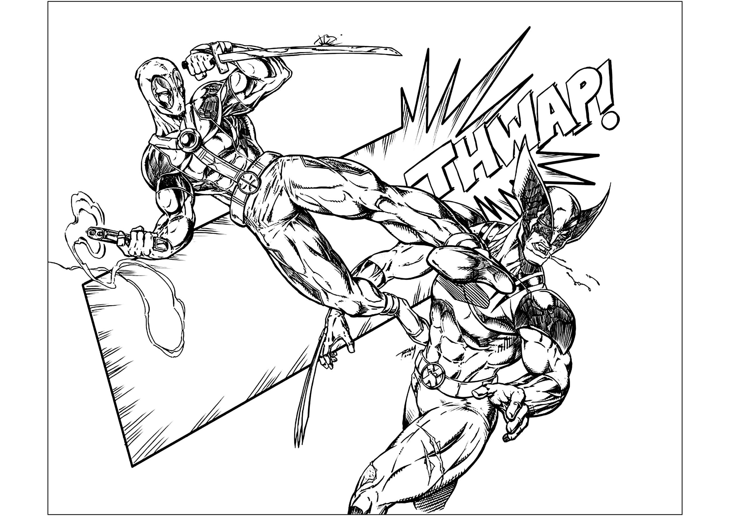 Deadpool Vs Wolverine Fan Art Deadpool Coloring Pages