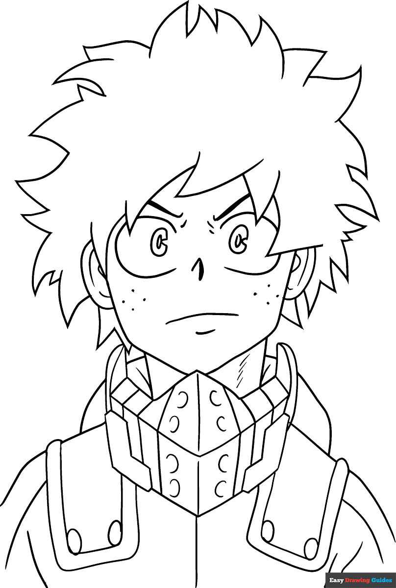 Deku From My Hero Academia Coloring Page Easy Drawing Guides Deku From My Hero Academia Coloring Page Easy Drawing Guides