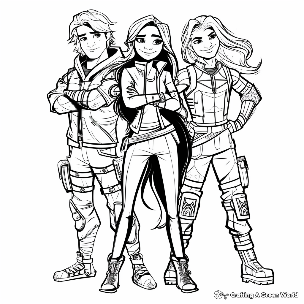 Descendants 3 Coloring Pages Free Printable Descendants 3 Coloring Pages Free Printable