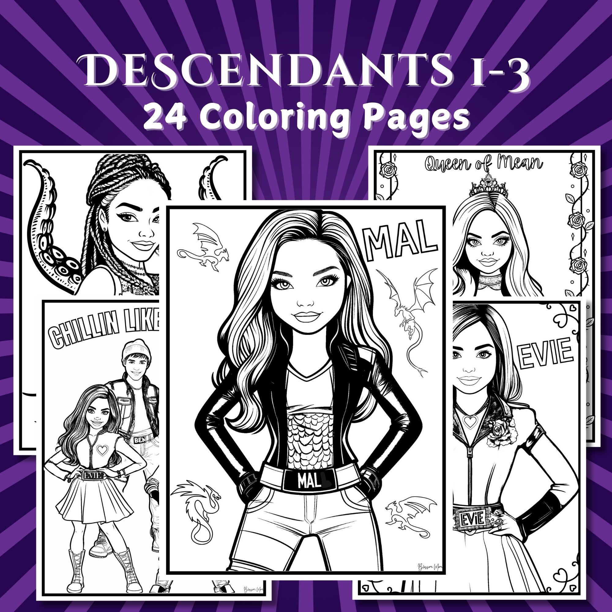 Descendants Coloring Pages Instant Download PDF Printable Descendants Birthday Color Sheets Kids Party Activity Etsy Descendants Coloring Pages Instant Download PDF Printable Descendants Birthday Color Sheets Kids Party Activity Etsy