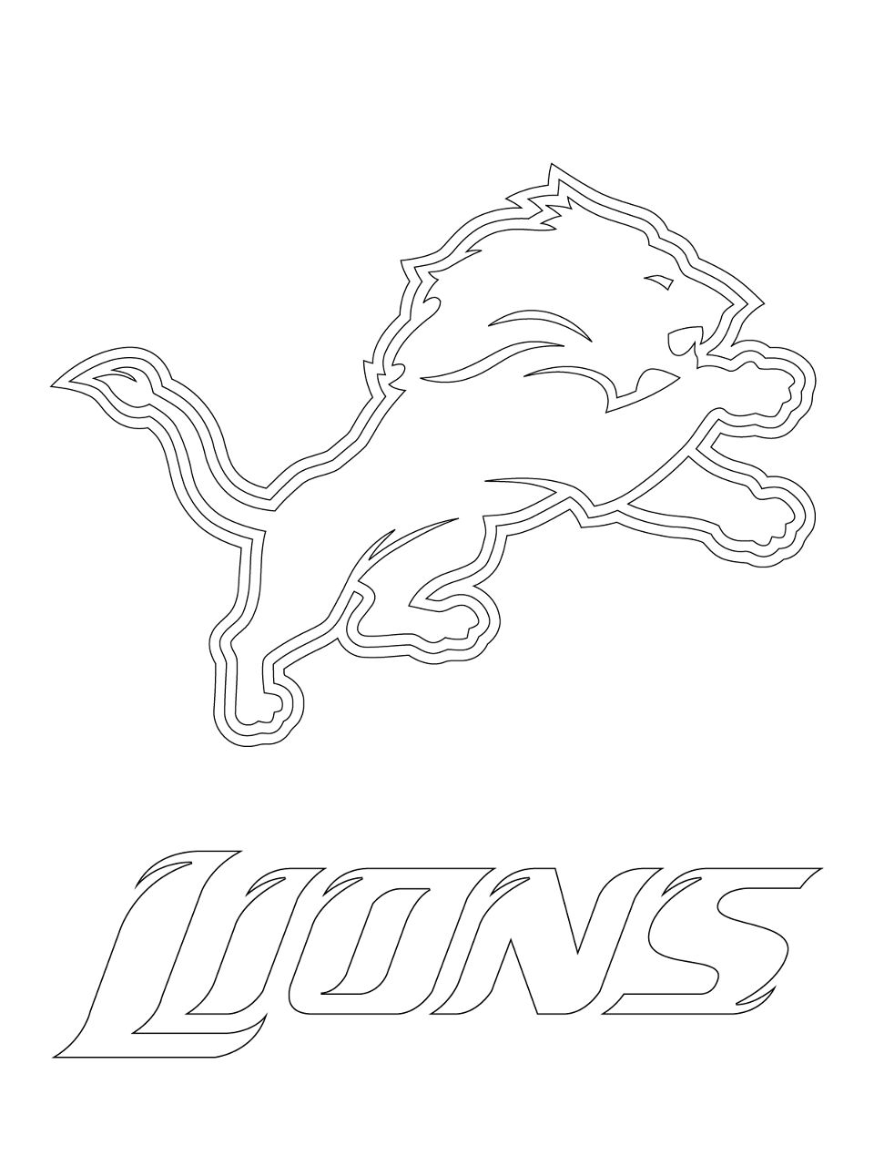 Detroit Lions Logo Coloring Page Free Printable