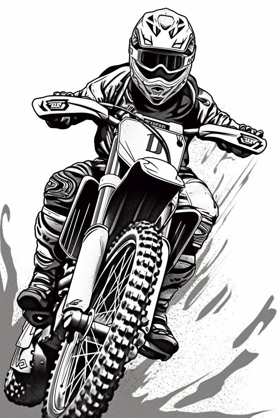 Digital Dirt Bike Coloring Pages Etsy