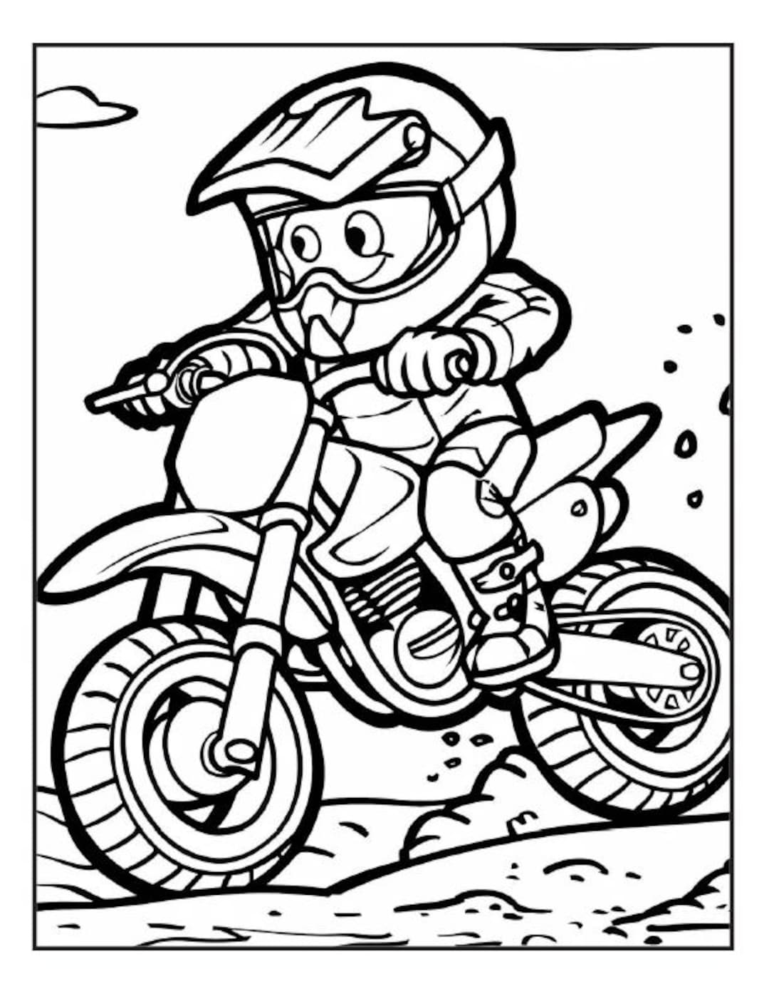 Dirt Bike Riding 21 25 Coloring Pages 5 Pages Etsy