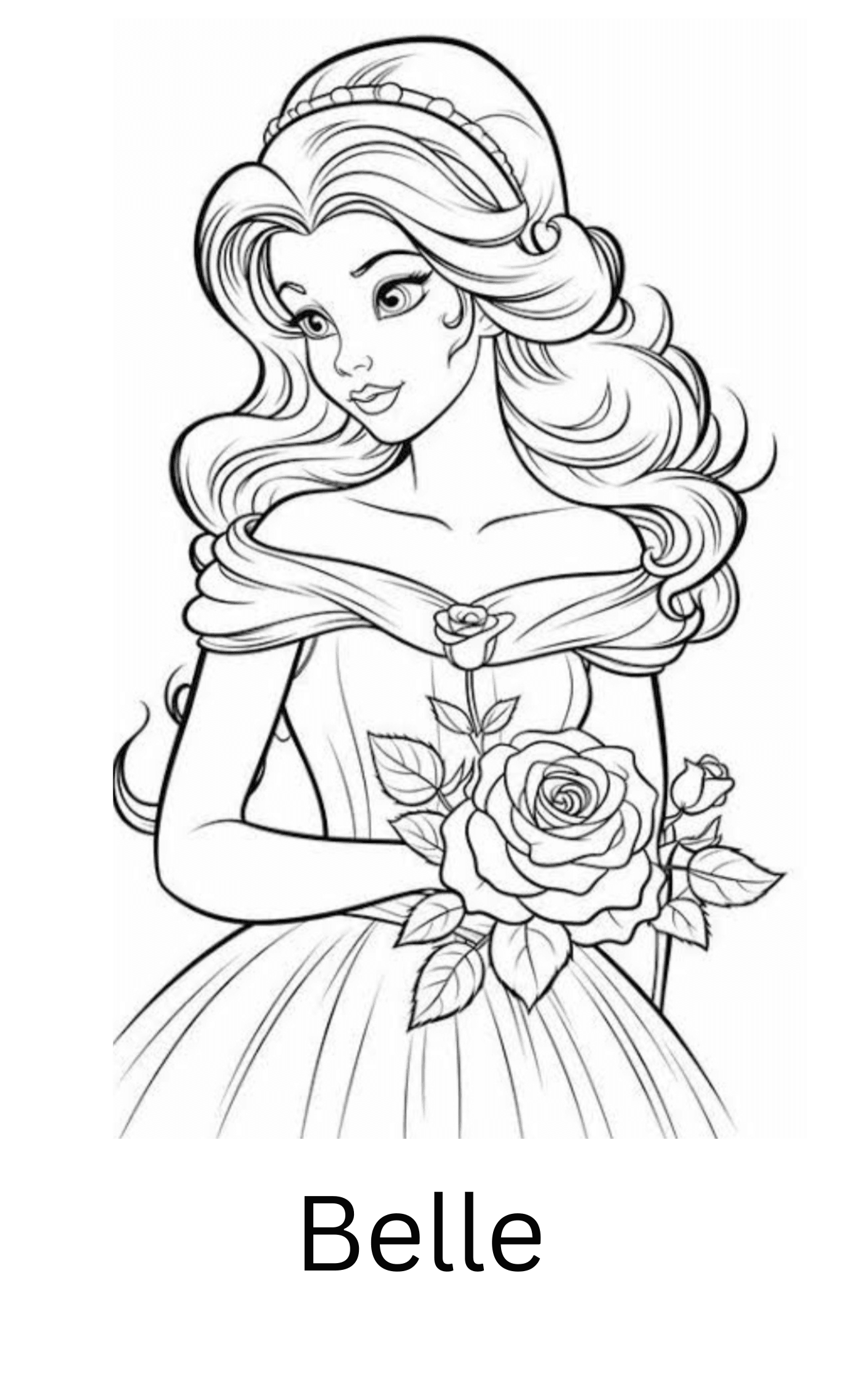 princess belle coloring pages