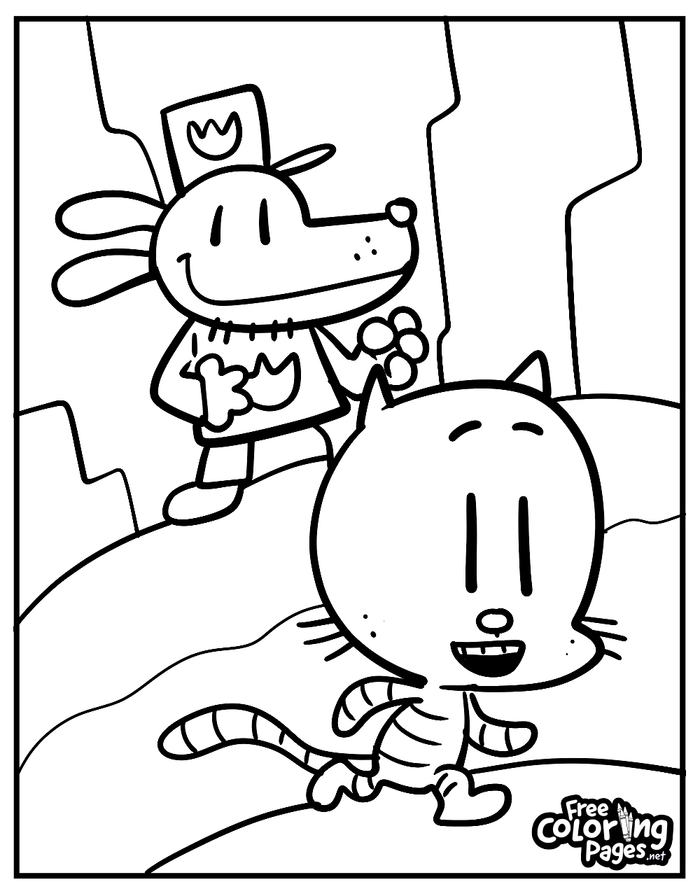 Dog Man Coloring Pages Free Coloring Pages
