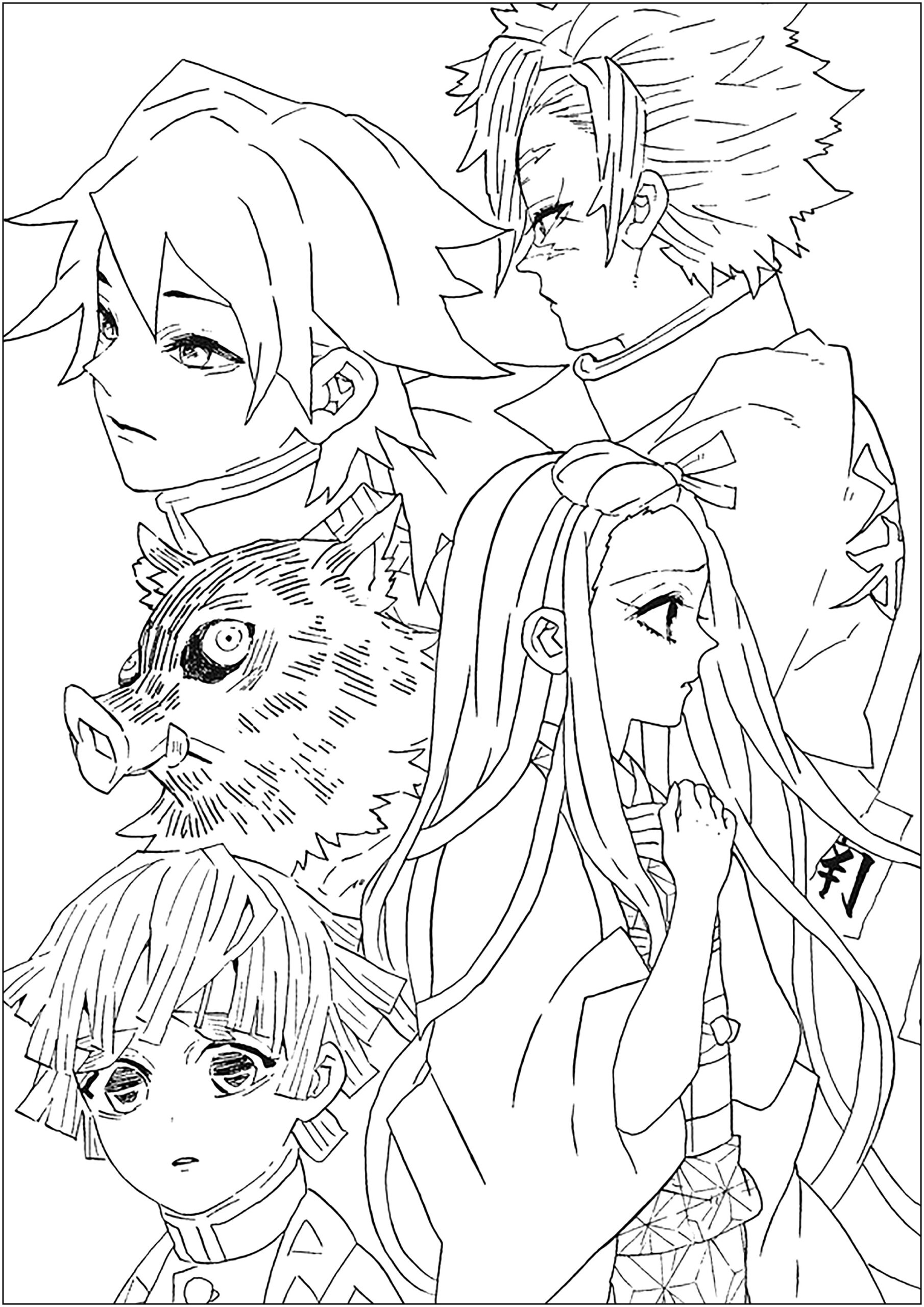 Drawing Inspired By Demon Slayer Images Tagged nezuko kamado Coloring Pages