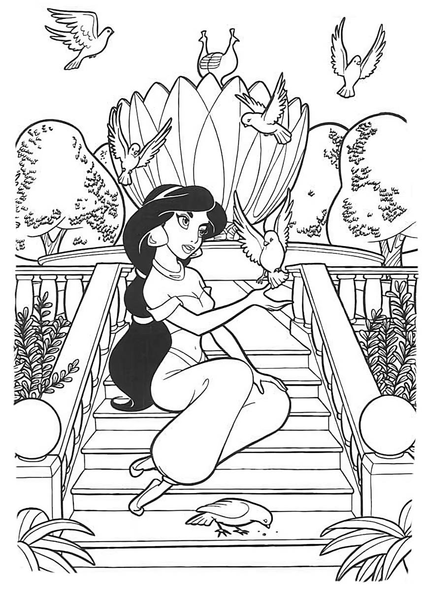 Drawing Of Princess Jasmine Coloring Page