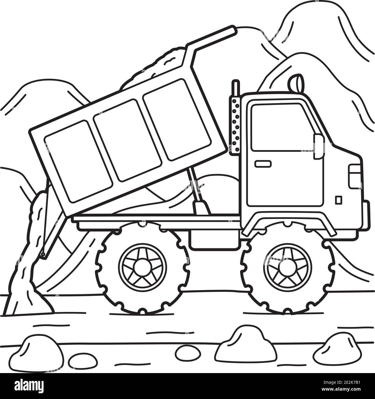 Dump Truck Coloring Page Stock Vector Image Art Alamy