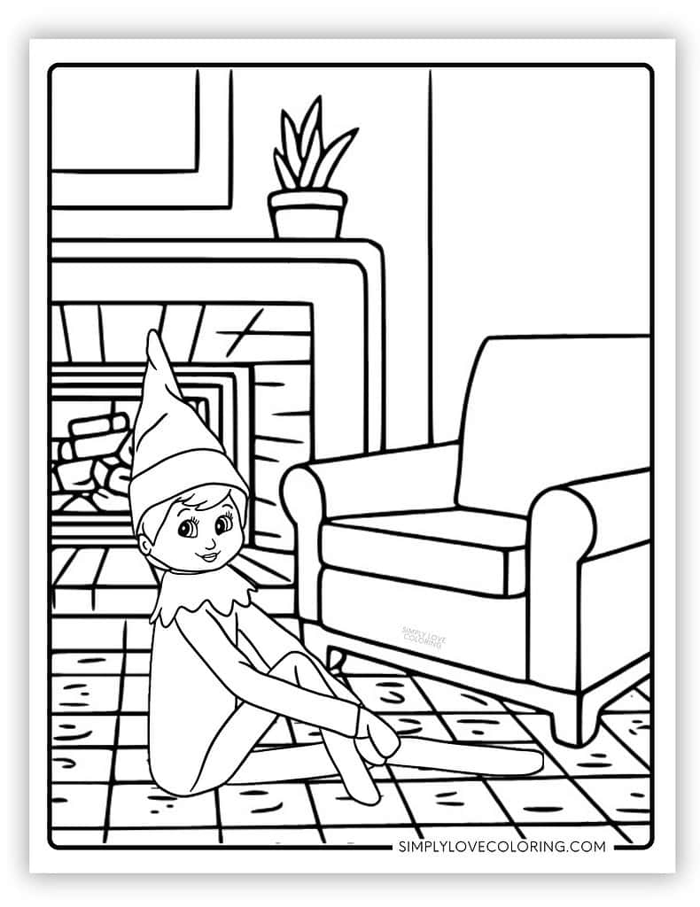elf on the shelf coloring page elf on the shelf coloring page